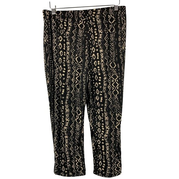 Black & White Tribal Print Pants Petite Size PXS - Picture 2 of 7